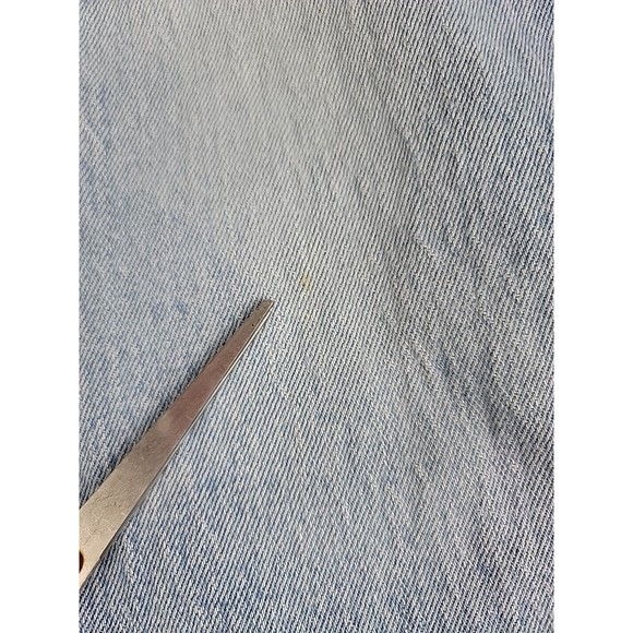 Levis 501 Jeans Mens 28x28 * Button Fly Light Blue Mid Rise Stretch Distressed - Picture 6 of 16